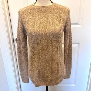 Brooks Brothers 100% Camel Hair Cable Knit Sweater SZ S
